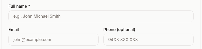 Add client form, empty